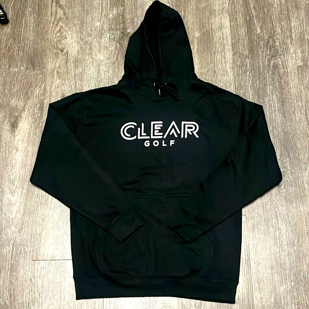 CLEAR GOLF black hoodie. Brand new size large.